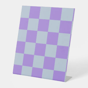 Soft Blue and Lavender Chequered Pedestal Sign