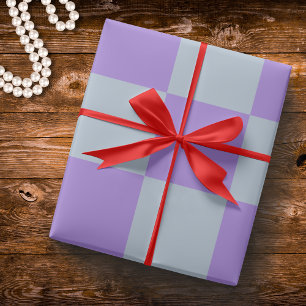Soft Blue and Lavender Chequered Wrapping Paper