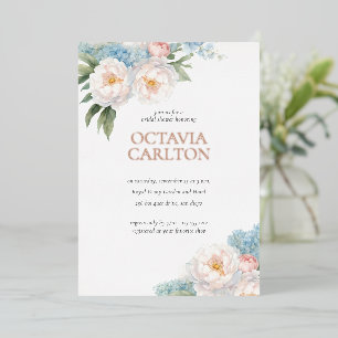 Soft Blue and Pink Flowers classic Bridal Shower