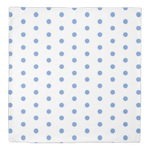 Soft Blue and White Polka Dot Reversible Duvet Cover