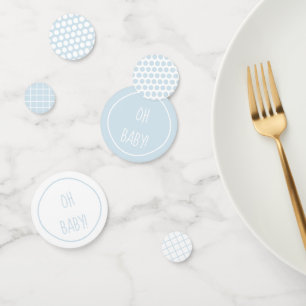 Soft Blue Baby Shower Patterns   Table Confetti