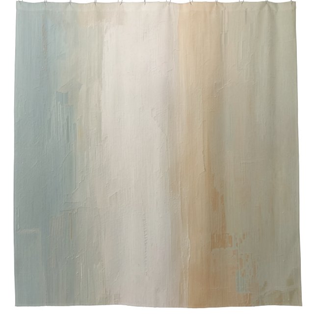Soft Blue Beige Olive Grey Rustic Abstract Print (Front)
