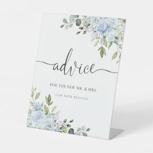 Soft Blue Botanical Advice Sign