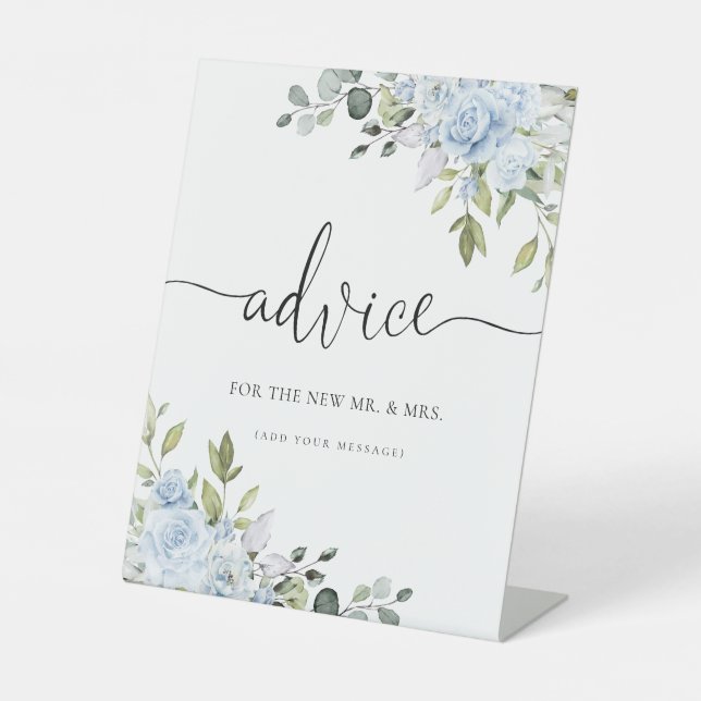 Soft Blue Botanical Advice Sign (Front)