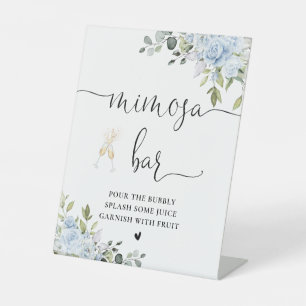 Soft Blue Botanical Bridal Shower Mimosa Bar Sign
