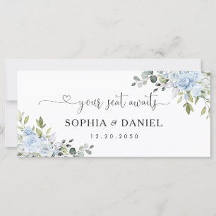 Soft Blue Botanical Wedding Head Table Sign