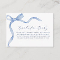 Soft Blue Bow Baby Shower Books for Baby