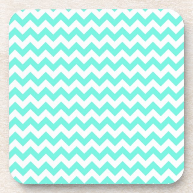 Soft Blue Chevron Coaster (Front)