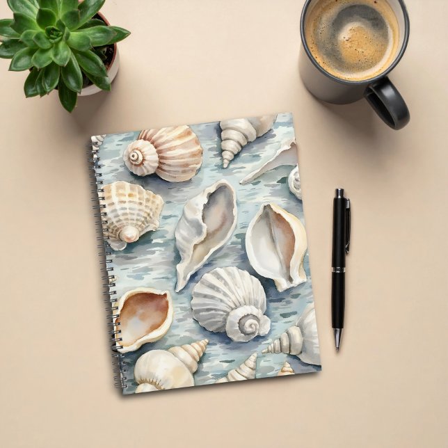 Soft Blue Coastal Seashell Watercolor Planner (Creator Uploaded)