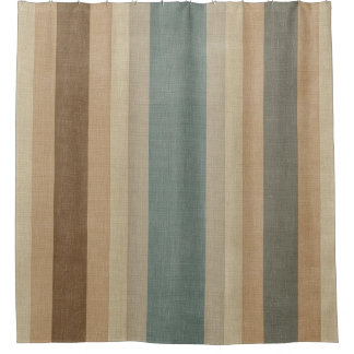 Soft Blue Cream Brown Peach Farmhouse Stripe
