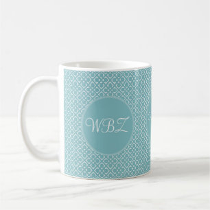 Soft Blue Custom Initials Coffee Mug