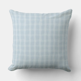 Soft Blue Dainty Plaid  Throw Pillow