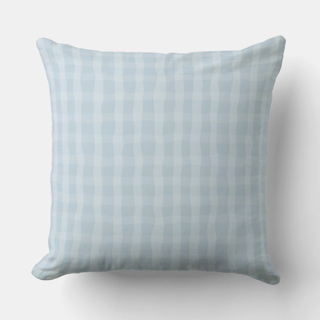 Soft Blue Dainty Plaid  Throw Pillow (Front)