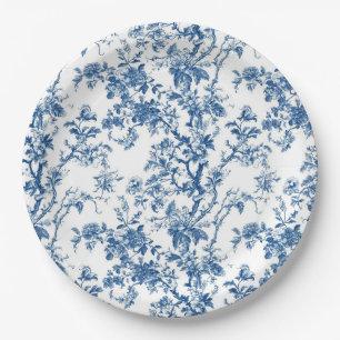 Soft Blue Floral Branch Garden Party Plates