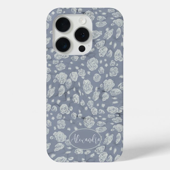 Soft Blue Floral Waters Case-Mate iPhone Case (Back)