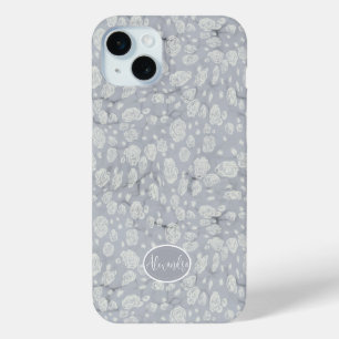 Soft Blue Floral Waters iPhone 15 Mini Case