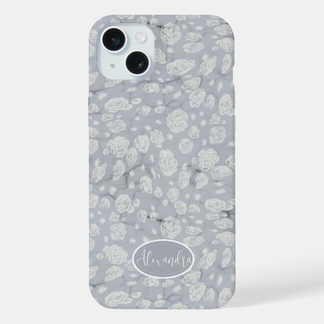 Soft Blue Floral Waters iPhone Case (Back)