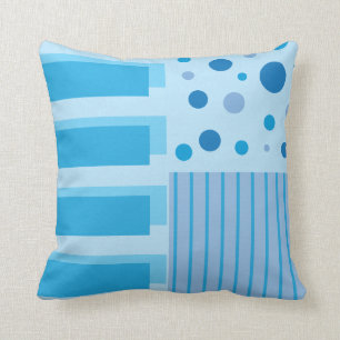 Soft Blue Geometric Patterns Throw Pillow