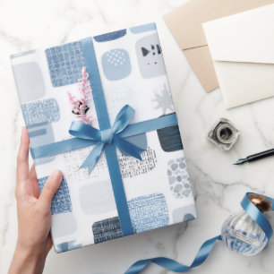 Soft Blue Grey Balance Abstract Pattern Wrapping Paper