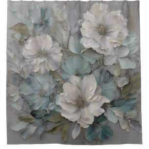 Soft Blue Grey Sage Farmhouse Floral