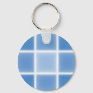 Soft Blue Grid Tile Pattern Keychain