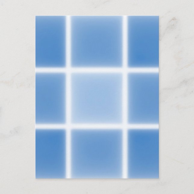 Soft Blue Grid Tile Pattern Postcard (Front)