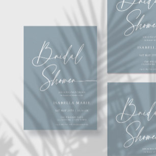Soft Blue Handwritten Modern MInimal Bridal Shower Invitation