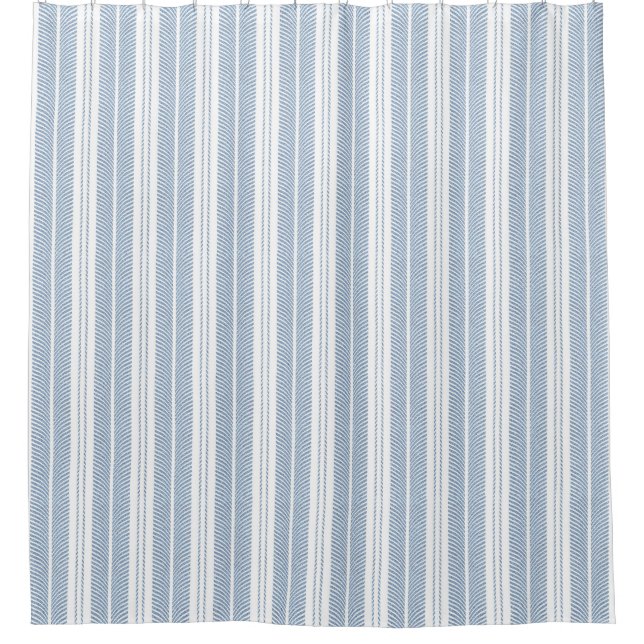 Soft Blue Herringbone Fern Striped Pattern (Front)