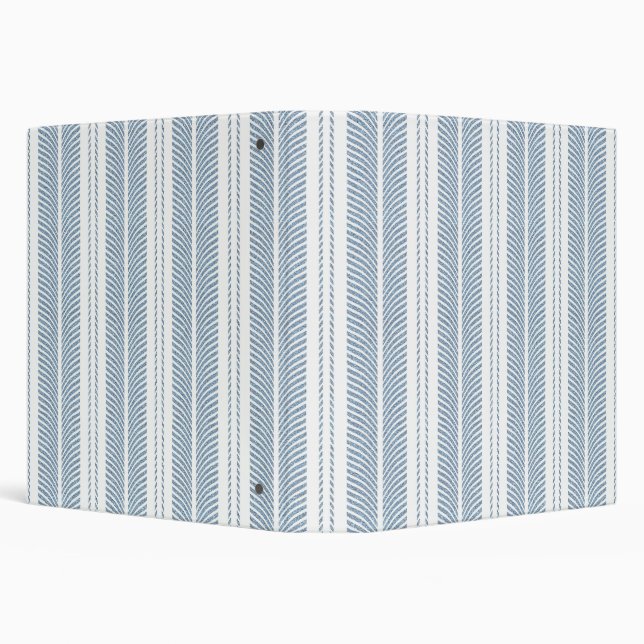 Soft Blue Herringbone Fern Striped Pattern Binder (Background)