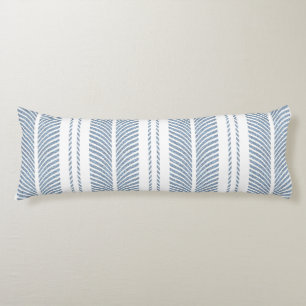 Soft Blue Herringbone Fern Striped Pattern Body Pillow