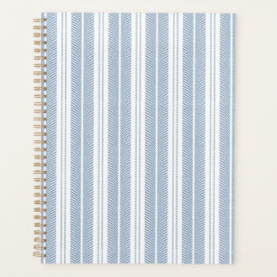 Soft Blue Herringbone Fern Striped Pattern Planner