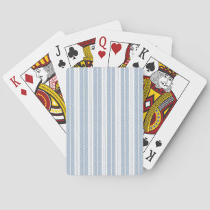 Soft Blue Herringbone Fern Striped Pattern Playing Cards