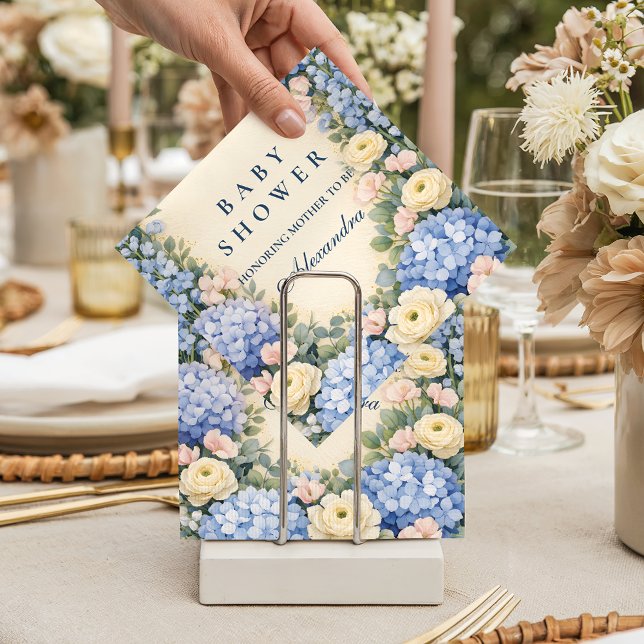 Soft Blue Hydrangea Elegance Baby Shower Napkin (Creator Uploaded)