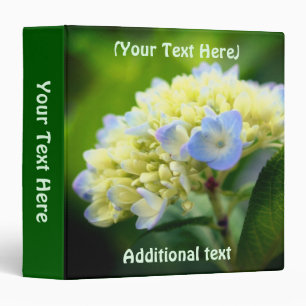 Soft Blue Hydrangea Flower Personalized Binder