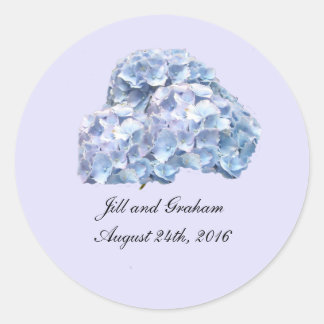 Soft Blue Hydrangeas Round Sticker