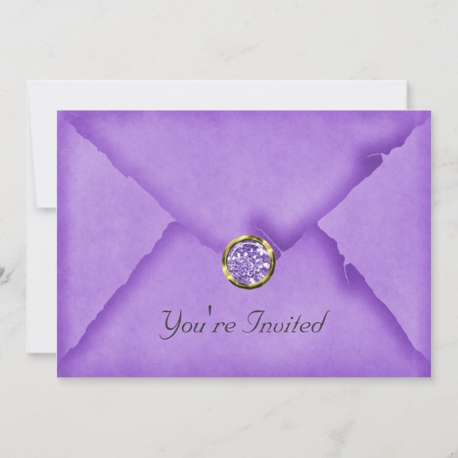 Soft Blue Jewelled Party Invitation (Front)