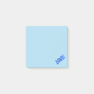 Soft Blue LOVE Message Post-it Notes