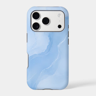 Soft Blue Marble Abstract Pattern