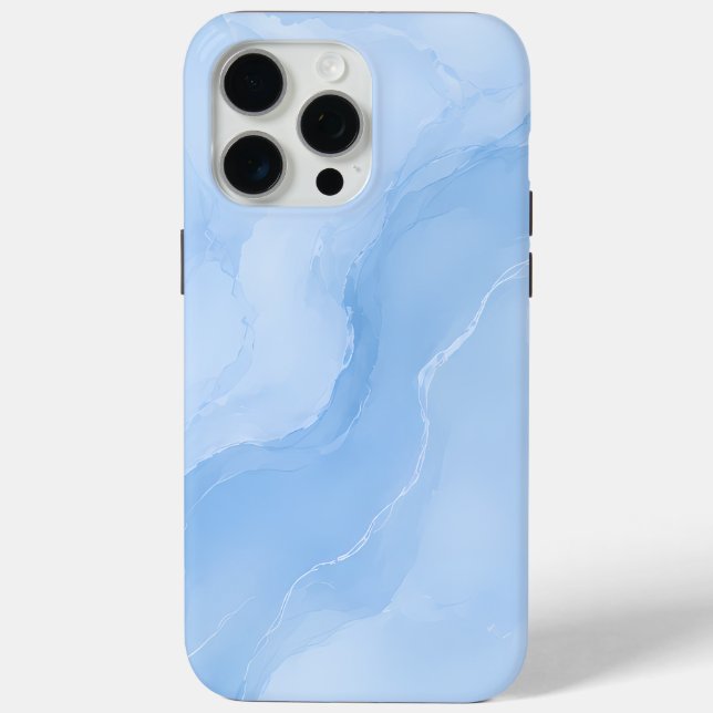 Soft Blue Marble Abstract Pattern Case-Mate iPhone Case (Back)