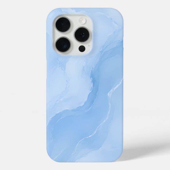 Soft Blue Marble Abstract Pattern Case-Mate iPhone Case (Back)