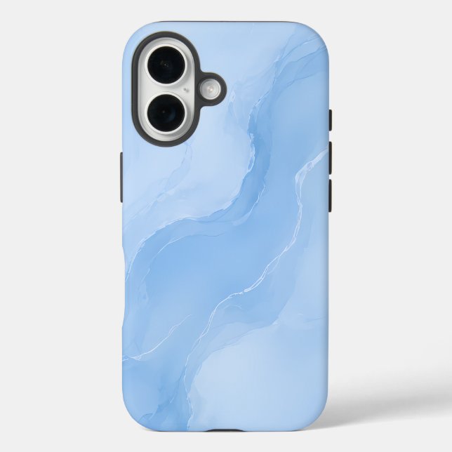 Soft Blue Marble Abstract Pattern Case-Mate iPhone Case (Back)