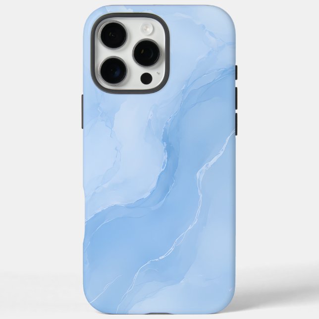Soft Blue Marble Abstract Pattern Case-Mate iPhone Case (Back)