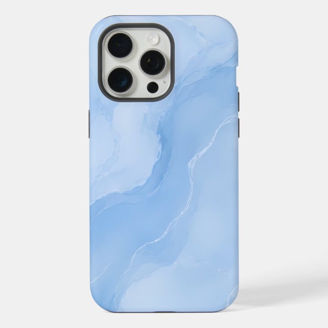 Soft Blue Marble Abstract Pattern iPhone Case (Back)