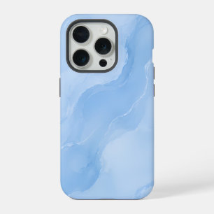 Soft Blue Marble Abstract Pattern iPhone 15 Pro Case
