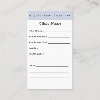 Soft Blue Minimal Appointment Card