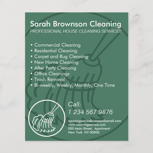 Soft Blue Minimal Home Cleaning House Keeper Flyer (Front)