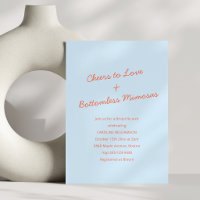 Soft Blue Orange Mimosa Bridal Brunch Cheers Love