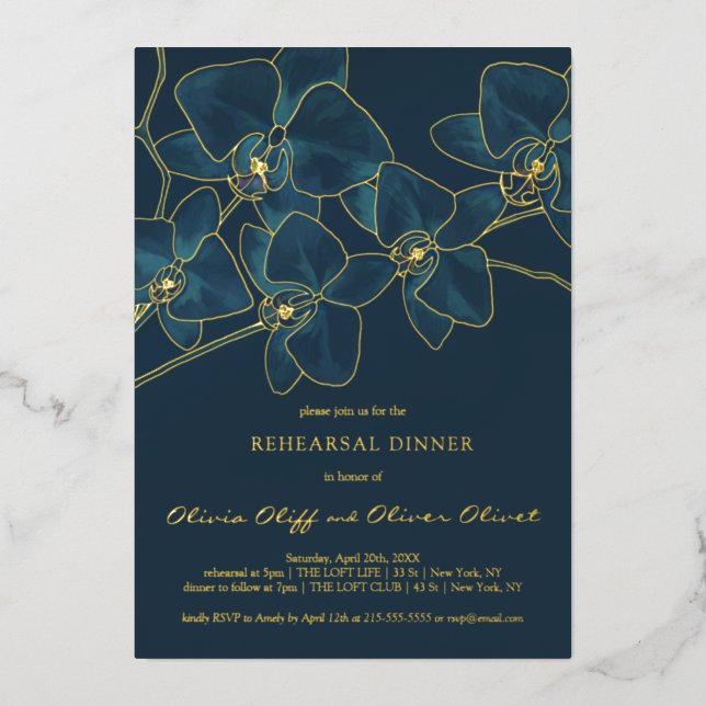 Soft Blue Orchid Rehearsal Dinner (Front)