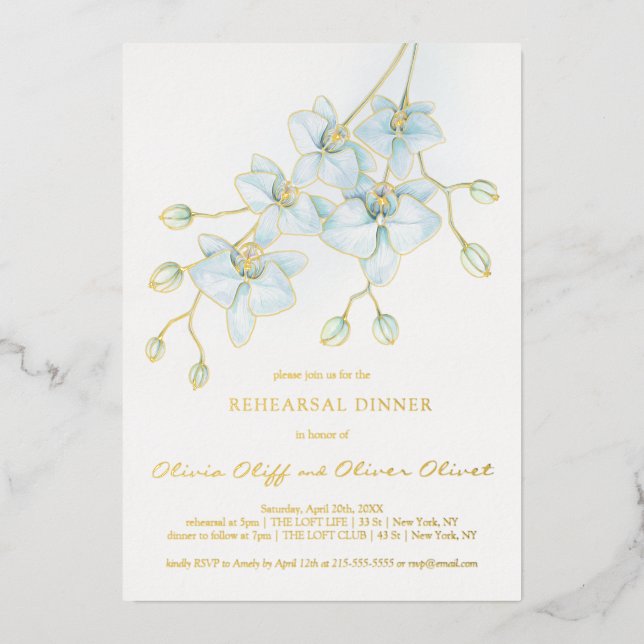 Soft Blue Orchid Rehearsal Dinner (Front)