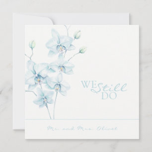 Soft Blue Orchid Vow Renewal 25 years Invitation